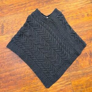 100% Wool Poncho- Aran Sweater Market